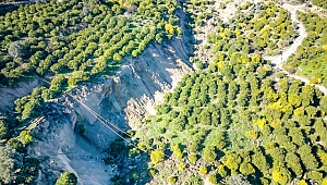 Mersin'de heyelan bölgesi havadan görüntülendi
