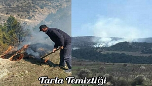Rüzgarlı Havada Tarla Temizliği Yaptı Ormanı Yaktı