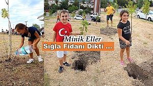 Marmaris’te minikler sığla fidanlarını toprakla buluşturdu