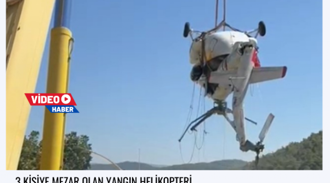 Düşen helikopterin enkazı kıyıya çıkartıldı