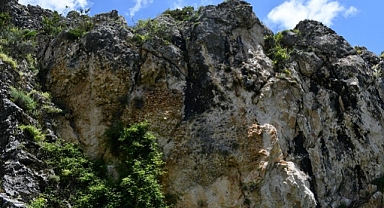 Bütün köy, kayadan akan bu balın peşinde ama bakmakla yetiniyorlar 